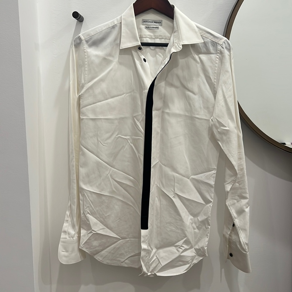 Alexander McQueen white dress shirt button up size M 38